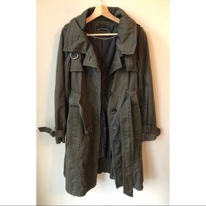 Zara • M • Utility Trench Coat Fatigue Green/Olive